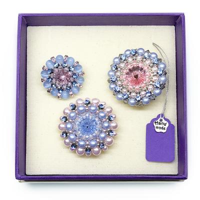 Сет из трех брошей Blue Sky Rose